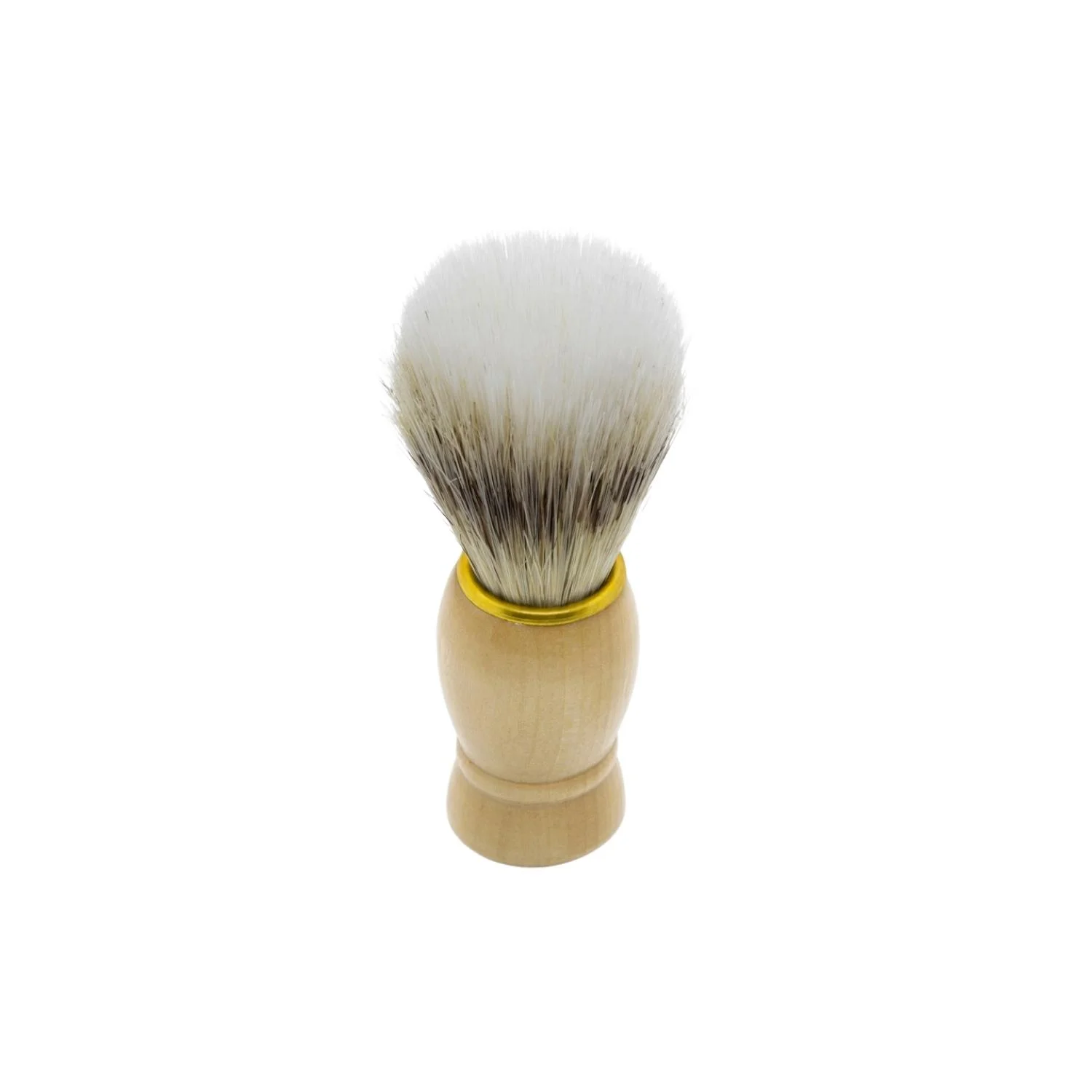 Genixart Nature - Brocha de afeitar de cerdas con mango de madera barnizada  y base transparente, perfecto para afeitado húmedo para hombres (paquete