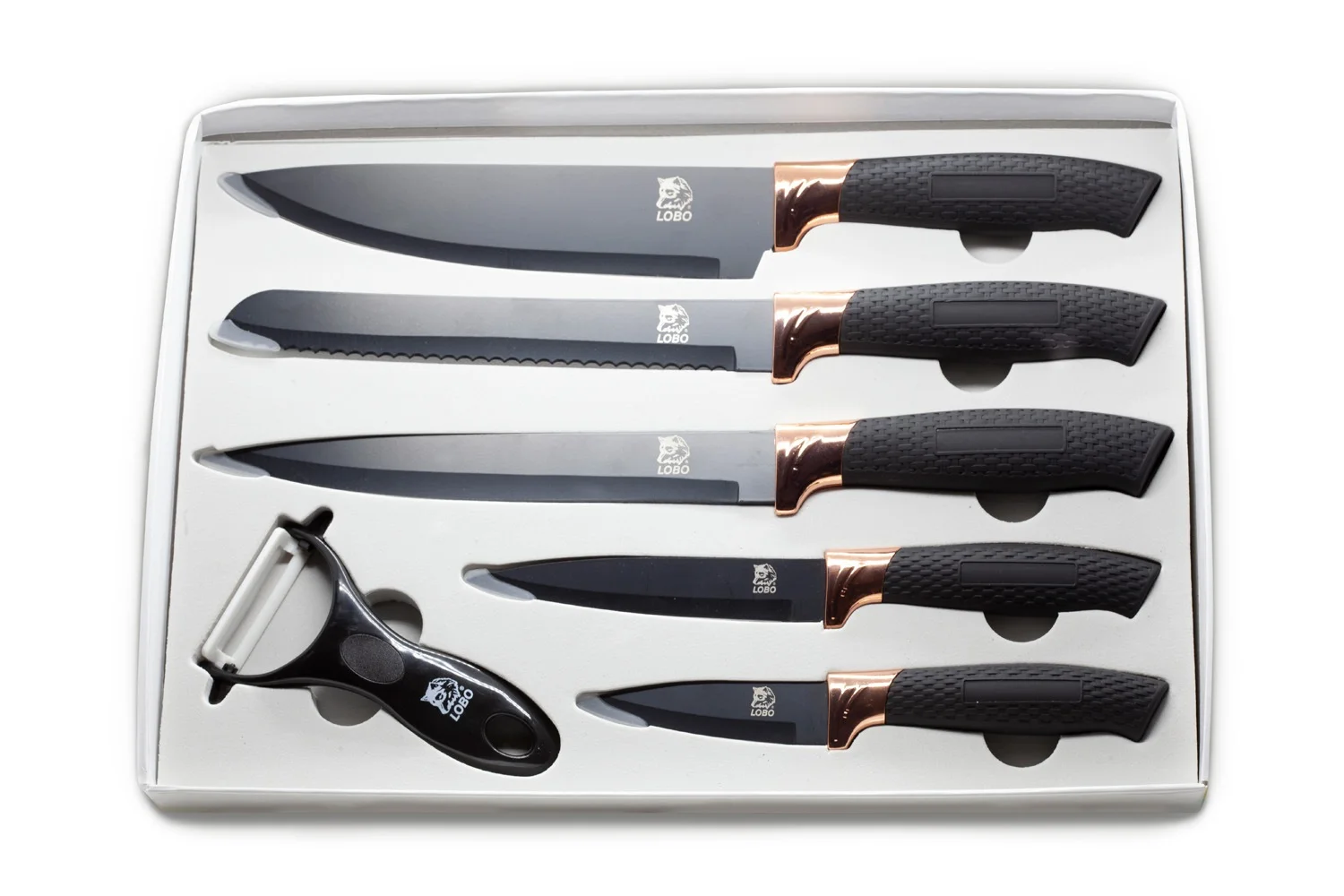 PAUDIN Juego de 3 cuchillos de cocina, afilados con mango ergonómico de  ABS, juego de cuchillos de acero inoxidable de alto carbono, juego de